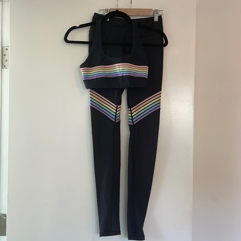 Poprageous PopActive Black Rainbow Workout Set, Size S
